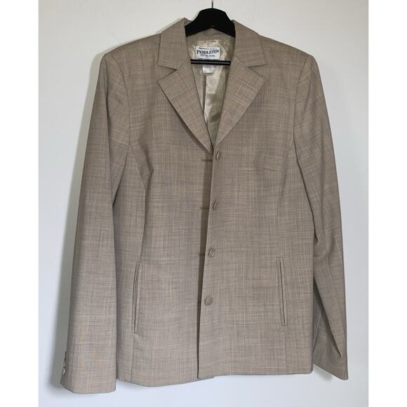 Pendleton Wool Cream Blazer Jacket Classic Look 10T - Picture 1 of 8
